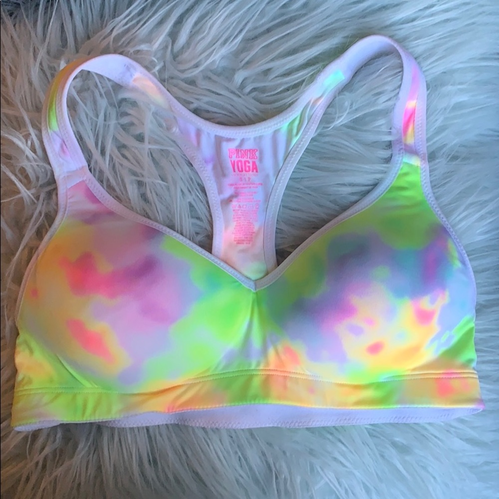 NWOT PINK Tie-Dye Yoga Padded Sports Bra